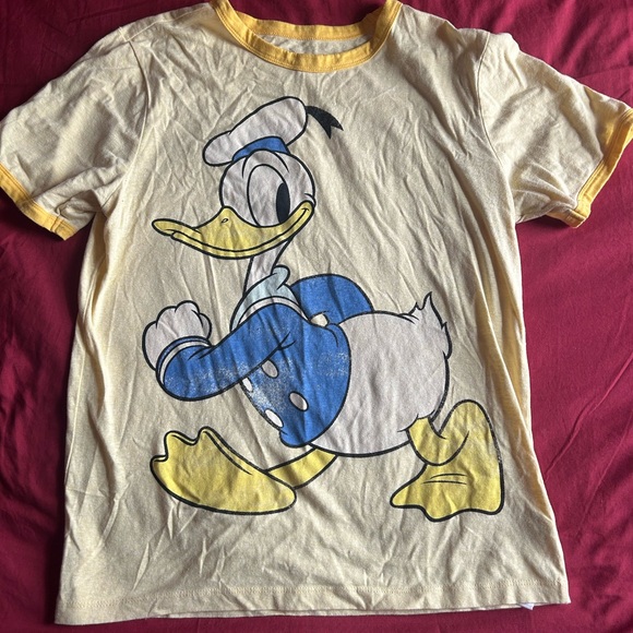 Disney Other - Disney men’s Yellow Donald Duck T-Shirt double sided